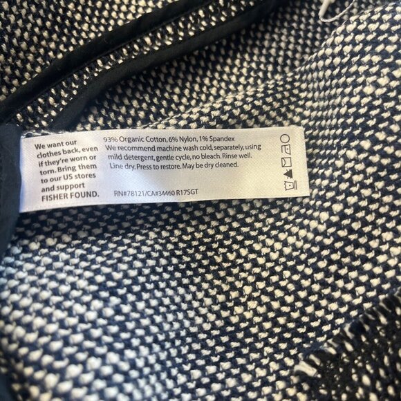Eileen Fisher Organic Cotton Raw Edge Trim Open Front Cardigan Size MED NEW - Picture 5 of 6